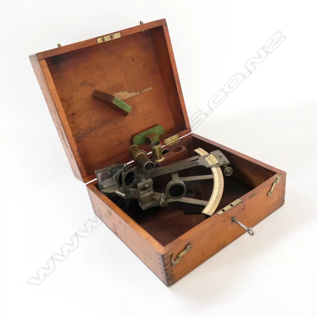 SEXTANT IN MAHOGANY CASE, MARKED ON THE ARC 'W.H. WEBSTER, GRIMSBY' ... Image 1++